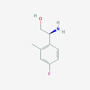 molecular formula C9H12FNO B13065990 (S)-2-Amino-2-(4-fluoro-2-methylphenyl)ethan-1-ol 