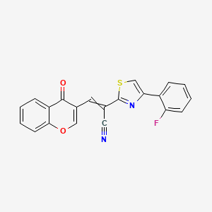 2-[4-(2-fluorophenyl)-1,3-thiazol-2-yl]-3-(4-oxo-4H-chromen-3-yl)acrylonitrile