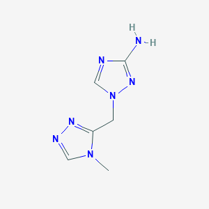 molecular formula C6H9N7 B13066006 1-[(4-Methyl-4H-1,2,4-triazol-3-yl)methyl]-1H-1,2,4-triazol-3-amine 