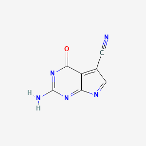 molecular formula C7H3N5O B1306601 2-Amino-5-cyanopyrrolo[2,3-d]pyrimidine-4-one CAS No. 1000576-55-5