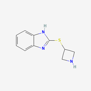 molecular formula C10H11N3S B13066036 2-(azetidin-3-ylsulfanyl)-1H-1,3-benzodiazole 