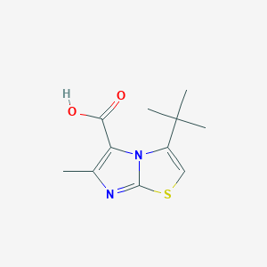 molecular formula C11H14N2O2S B13066046 3-tert-butyl-6-methylimidazo[2,1-b][1,3]thiazole-5-carboxylic acid 