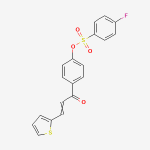molecular formula C19H13FO4S2 B1306610 4-[3-(2-Thienyl)acryloyl]phenyl 4-fluorobenzenesulfonate 