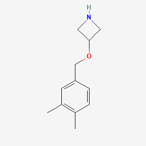 molecular formula C12H17NO B13066140 3-[(3,4-Dimethylphenyl)methoxy]azetidine 