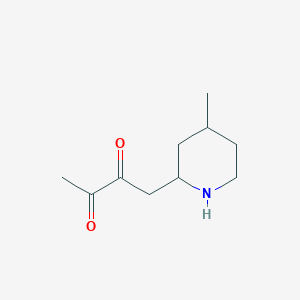 molecular formula C10H17NO2 B13066164 1-(4-Methylpiperidin-2-yl)butane-2,3-dione 