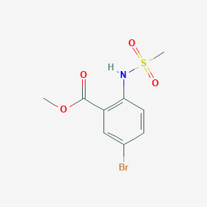 molecular formula C9H10BrNO4S B13066187 Methyl 5-bromo-2-[(methylsulfonyl)amino]benzoate 