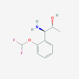 molecular formula C10H13F2NO2 B13066203 (1R,2R)-1-Amino-1-[2-(difluoromethoxy)phenyl]propan-2-OL 