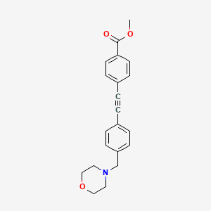 molecular formula C21H21NO3 B13066205 Methyl 4-((4-(morpholinomethyl)phenyl) ethynyl)benzoate 