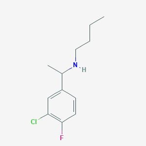 molecular formula C12H17ClFN B13066230 Butyl[1-(3-chloro-4-fluorophenyl)ethyl]amine 