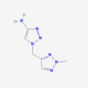 molecular formula C6H9N7 B13066279 1-[(2-Methyl-2H-1,2,3-triazol-4-yl)methyl]-1H-1,2,3-triazol-4-amine 