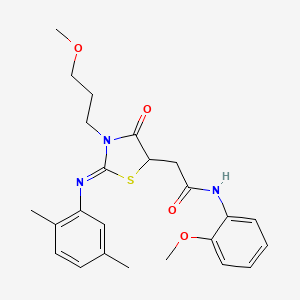 2-(2-((2,5-Dimethylphenyl)imino)-3-(3-methoxypropyl)-4-oxothiazolidin-5-yl)-N-(2-methoxyphenyl)acetamide