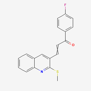 molecular formula C19H14FNOS B1306631 (E)-1-(4-fluorophenyl)-3-[2-(methylsulfanyl)-3-quinolinyl]-2-propen-1-one 