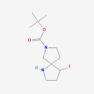 molecular formula C12H21FN2O2 B13066317 tert-Butyl4-fluoro-1,7-diazaspiro[4.4]nonane-7-carboxylate 