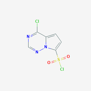 molecular formula C6H3Cl2N3O2S B13066350 4-Chloropyrrolo[2,1-f][1,2,4]triazine-7-sulfonyl chloride 