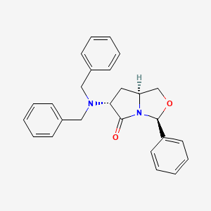 molecular formula C26H26N2O2 B13066366 (3R,6R,7aS)-6-(dibenzylamino)-3-phenyltetrahydropyrrolo[1,2-c]oxazol-5(3H)-one 