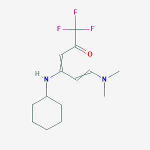 molecular formula C14H21F3N2O B1306638 4-(Cyclohexylamino)-6-(dimethylamino)-1,1,1-trifluorohexa-3,5-dien-2-one 