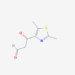 molecular formula C8H9NO2S B13066401 3-(Dimethyl-1,3-thiazol-4-YL)-3-oxopropanal 