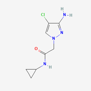 molecular formula C8H11ClN4O B13066441 2-(3-amino-4-chloro-1H-pyrazol-1-yl)-N-cyclopropylacetamide 