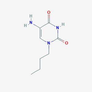 molecular formula C8H13N3O2 B13066481 5-Amino-1-butyl-1,2,3,4-tetrahydropyrimidine-2,4-dione 