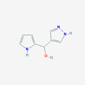 molecular formula C8H9N3O B13066485 (1H-Pyrazol-4-yl)(1H-pyrrol-2-yl)methanol 