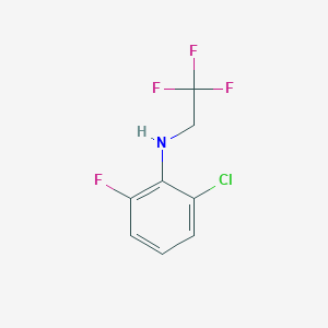 molecular formula C8H6ClF4N B13066492 2-Chloro-6-fluoro-N-(2,2,2-trifluoroethyl)aniline 