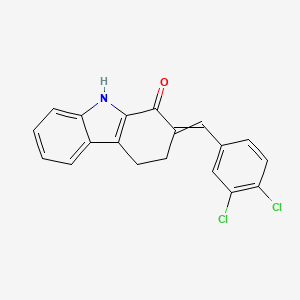 molecular formula C19H13Cl2NO B1306651 2-[(E)-(3,4-dichlorophenyl)methylidene]-2,3,4,9-tetrahydro-1H-carbazol-1-one 