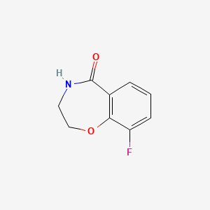 molecular formula C9H8FNO2 B13066542 9-Fluoro-3,4-dihydrobenzo[f][1,4]oxazepin-5(2H)-one 