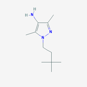 molecular formula C11H21N3 B13066569 1-(3,3-Dimethylbutyl)-3,5-dimethyl-1H-pyrazol-4-amine 