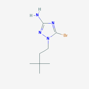 molecular formula C8H15BrN4 B13066590 5-Bromo-1-(3,3-dimethylbutyl)-1H-1,2,4-triazol-3-amine 