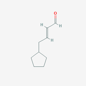 molecular formula C9H14O B13066623 4-Cyclopentylbut-2-enal 