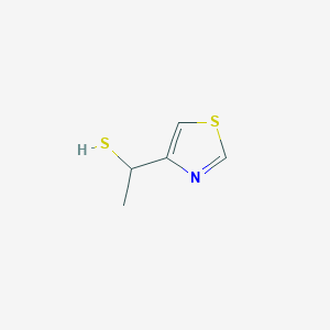 molecular formula C5H7NS2 B13066629 1-(1,3-Thiazol-4-yl)ethane-1-thiol 