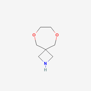 molecular formula C7H13NO2 B13066649 6,9-Dioxa-2-azaspiro[3.6]decane 