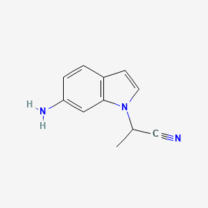 molecular formula C11H11N3 B13066658 2-(6-Amino-1H-indol-1-yl)propanenitrile 