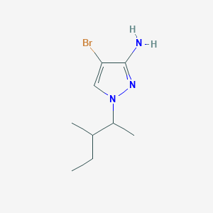 molecular formula C9H16BrN3 B13066698 4-Bromo-1-(3-methylpentan-2-yl)-1H-pyrazol-3-amine 