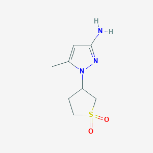 molecular formula C8H13N3O2S B13066699 3-(3-Amino-5-methyl-1h-pyrazol-1-yl)tetrahydrothiophene 1,1-dioxide 