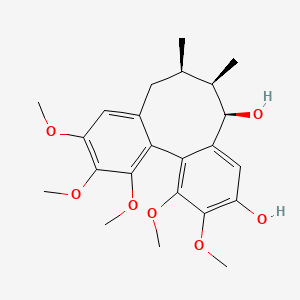 molecular formula C23H30O7 B13066747 (5R,6R,7R)-1,2,10,11,12-Pentamethoxy-6,7-dimethyl-5,6,7,8-tetrahydrodibenzo[a,c][8]annulene-3,5-diol 