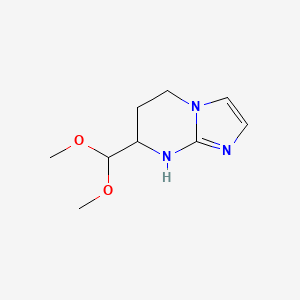 molecular formula C9H15N3O2 B13066794 7-(Dimethoxymethyl)-5H,6H,7H,8H-imidazo[1,2-a]pyrimidine 