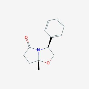 molecular formula C13H15NO2 B130668 (3S,7aR)-7a-methyl-3-phenyltetrahydropyrrolo[2,1-b]oxazol-5(6H)-one CAS No. 153745-22-3