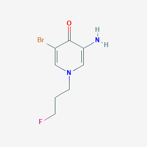 molecular formula C8H10BrFN2O B13066810 3-Amino-5-bromo-1-(3-fluoropropyl)-1,4-dihydropyridin-4-one 