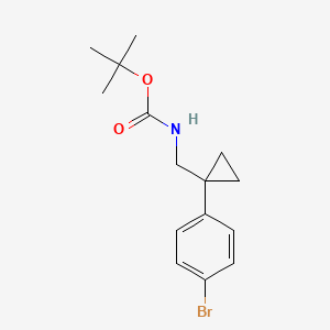 molecular formula C15H20BrNO2 B13066840 Tert-butyl (1-(4-bromophenyl)cyclopropyl)methylcarbamate 