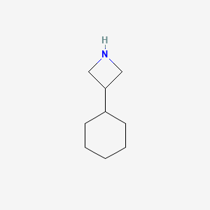 molecular formula C9H17N B13066853 3-Cyclohexylazetidine 