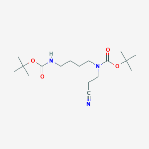 molecular formula C17H31N3O4 B13066861 3-Boc-(4'-boc-aminobutyl)aminopropanenitrile 