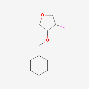 molecular formula C11H19IO2 B13066892 3-(Cyclohexylmethoxy)-4-iodooxolane 