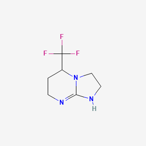 molecular formula C7H10F3N3 B13066893 5-(Trifluoromethyl)-2H,3H,5H,6H,7H,8H-imidazo[1,2-a]pyrimidine 