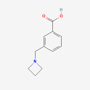 molecular formula C11H13NO2 B13066898 3-[(Azetidin-1-yl)methyl]benzoic acid 