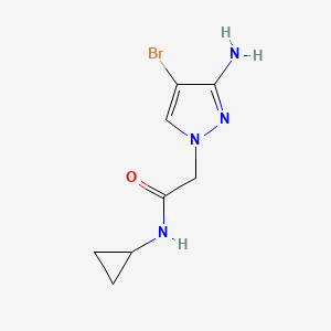 molecular formula C8H11BrN4O B13066903 2-(3-Amino-4-bromo-1H-pyrazol-1-YL)-N-cyclopropylacetamide 