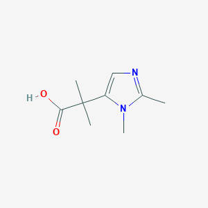 molecular formula C9H14N2O2 B13066906 2-(1,2-Dimethyl-1H-imidazol-5-yl)-2-methylpropanoic acid 