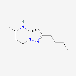 molecular formula C11H19N3 B13066932 2-Butyl-5-methyl-4H,5H,6H,7H-pyrazolo[1,5-a]pyrimidine 