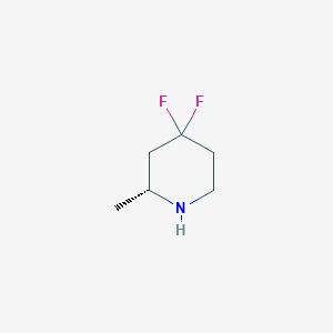 molecular formula C6H11F2N B13066944 (2R)-4,4-Difluoro-2-methylpiperidine 