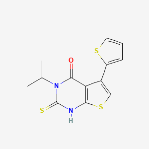 3-(propan-2-yl)-2-sulfanyl-5-(thiophen-2-yl)-3H,4H-thieno[2,3-d]pyrimidin-4-one